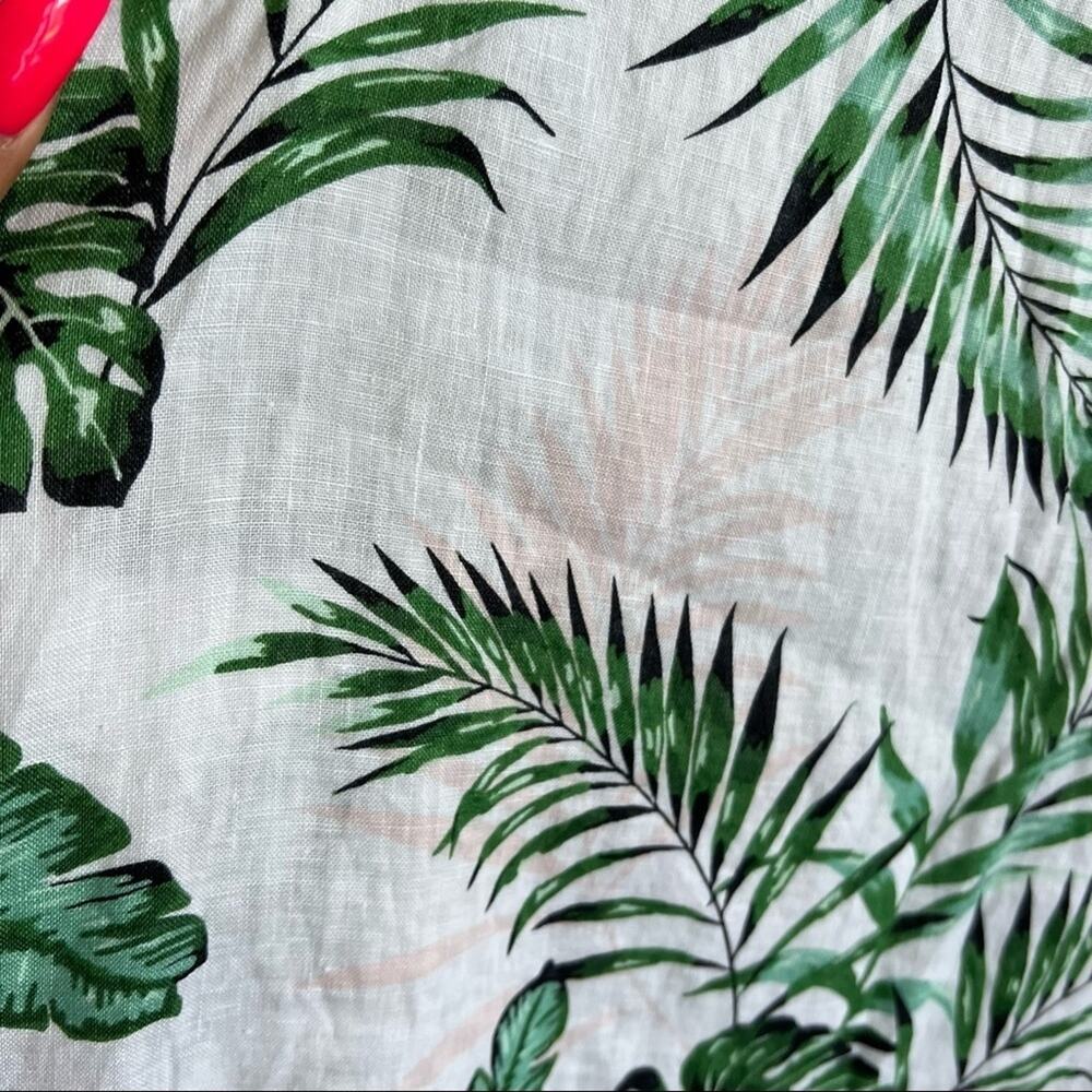 C&C California 100% Linen Tropical Dress Tank Shirt Dress Small - Picture 9 of 12